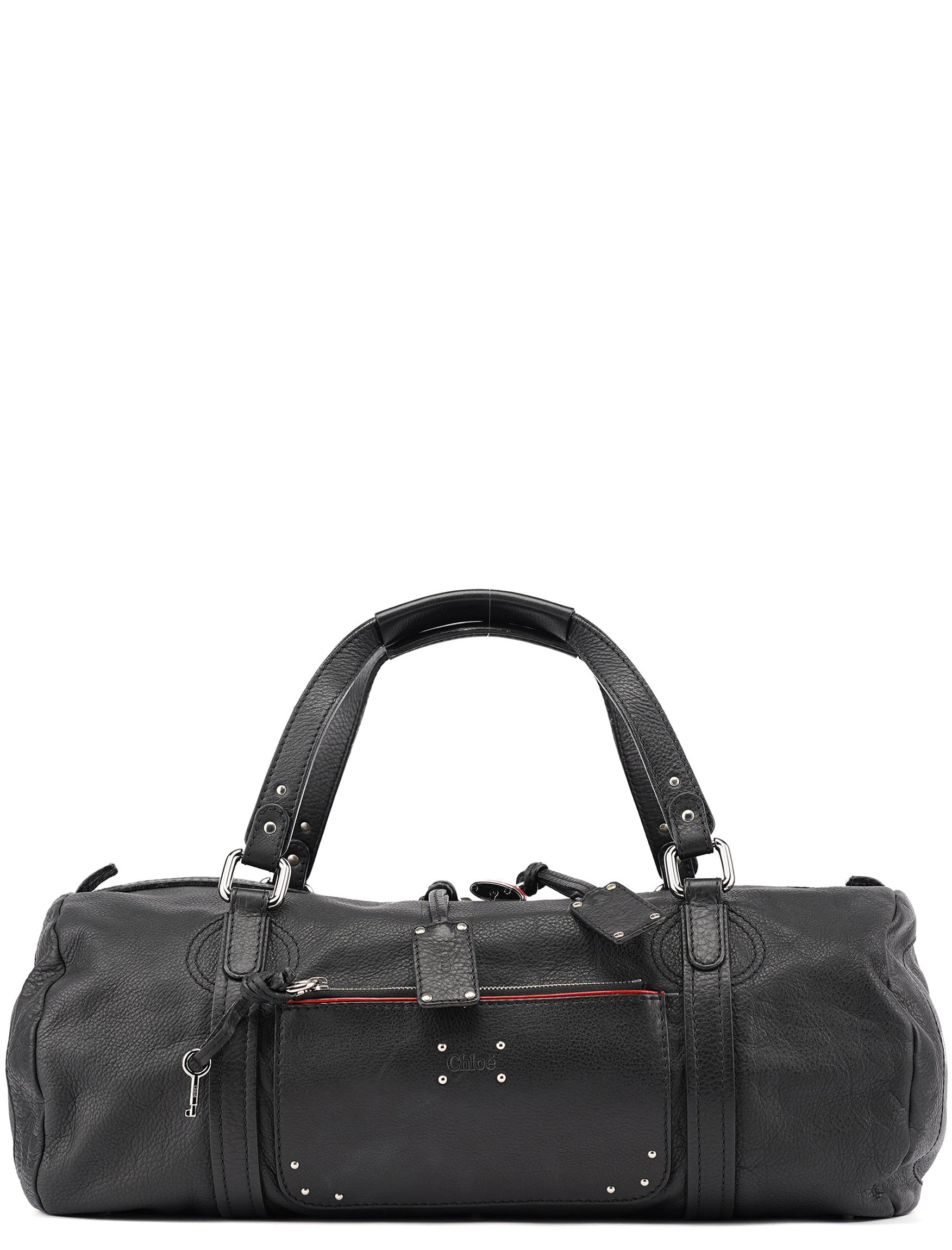 Black Leather Paddington Boston Bag