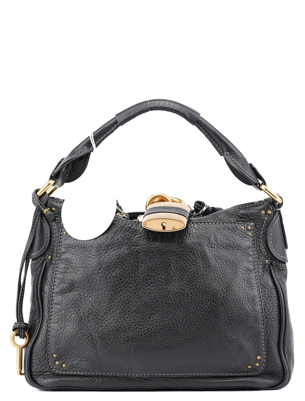 Black Leather Paddington Shoulder Bag