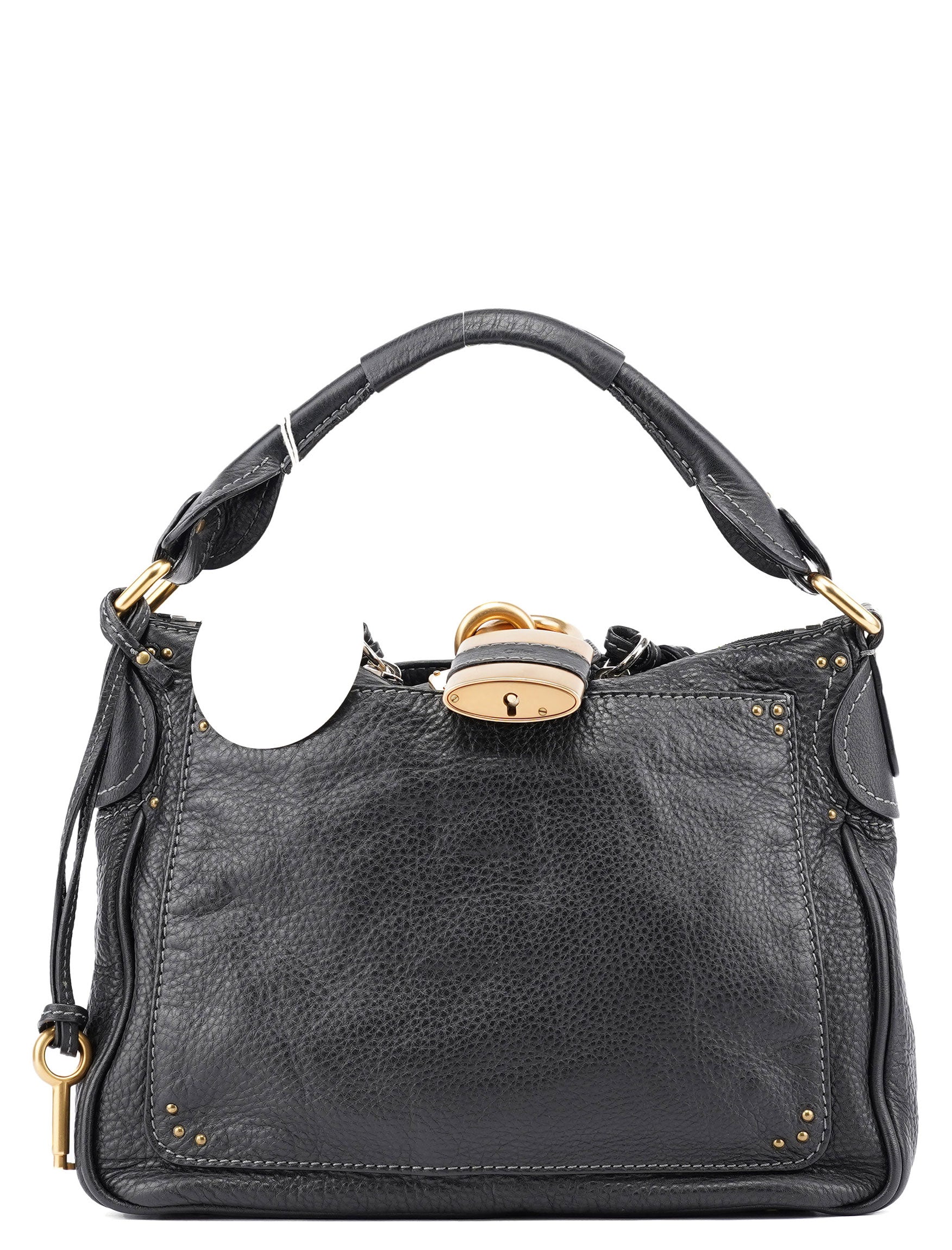 Black Leather Paddington Shoulder Bag