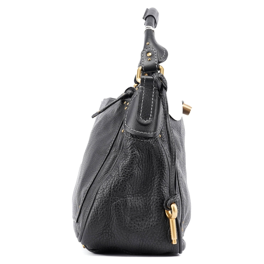 Black Leather Paddington Shoulder Bag