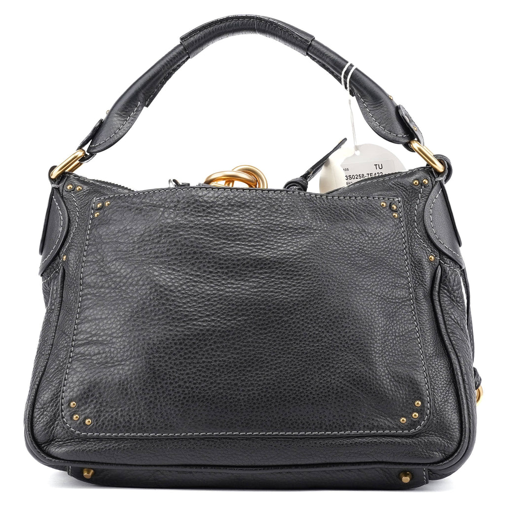 Black Leather Paddington Shoulder Bag