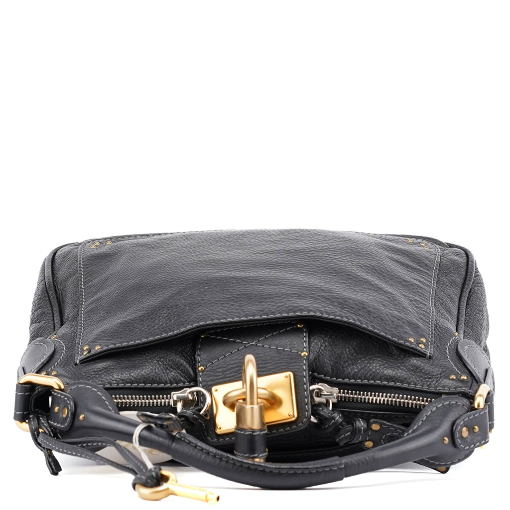 Black Leather Paddington Shoulder Bag