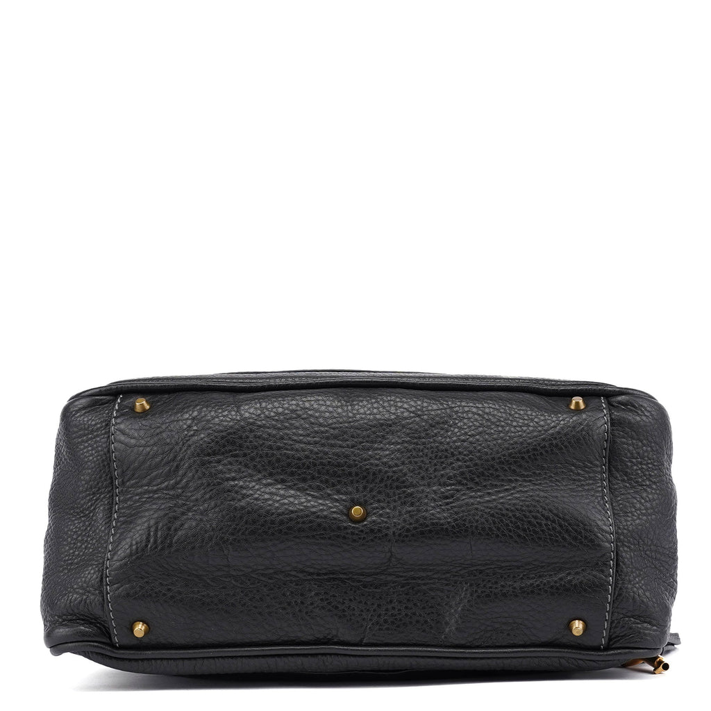 Black Leather Paddington Shoulder Bag