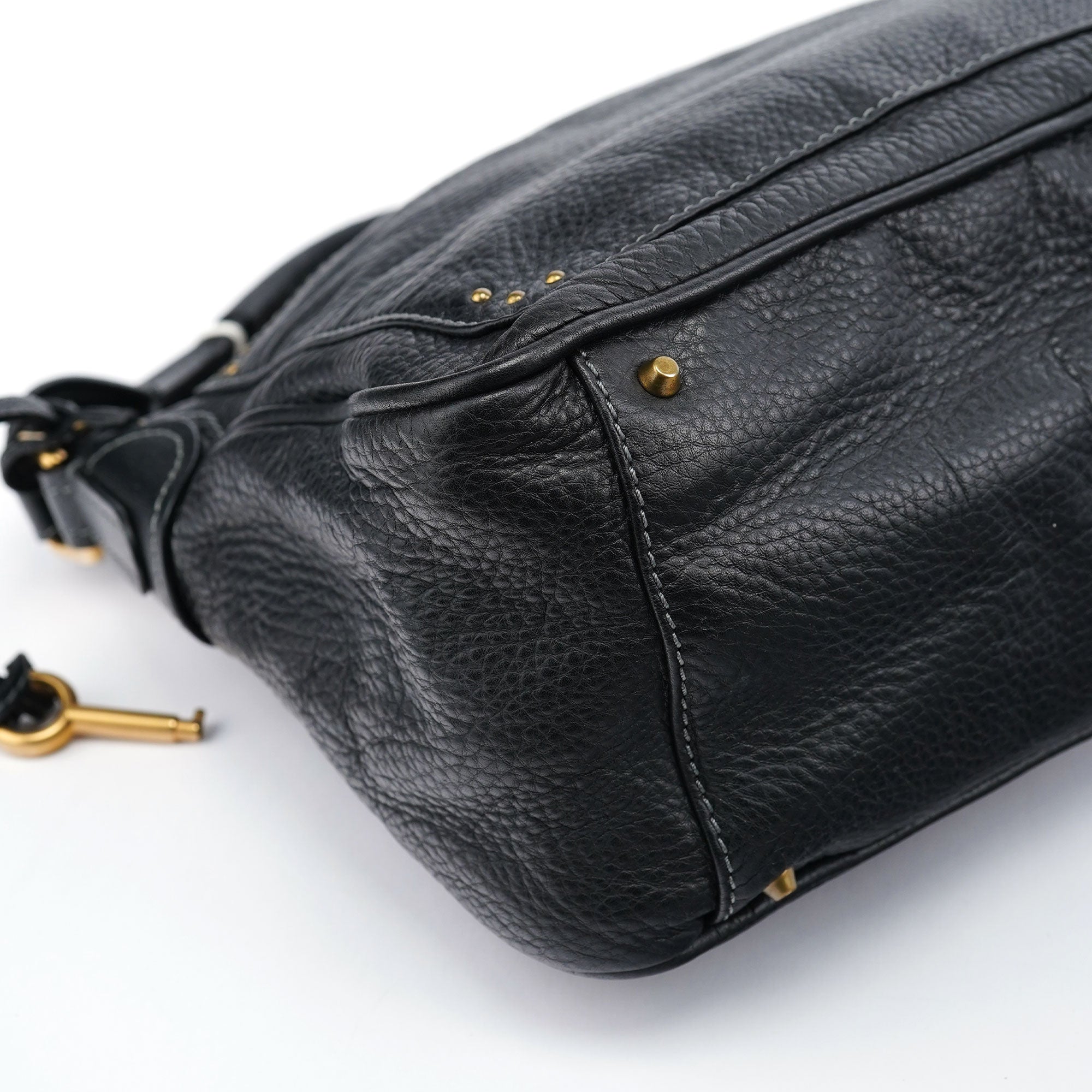 Black Leather Paddington Shoulder Bag