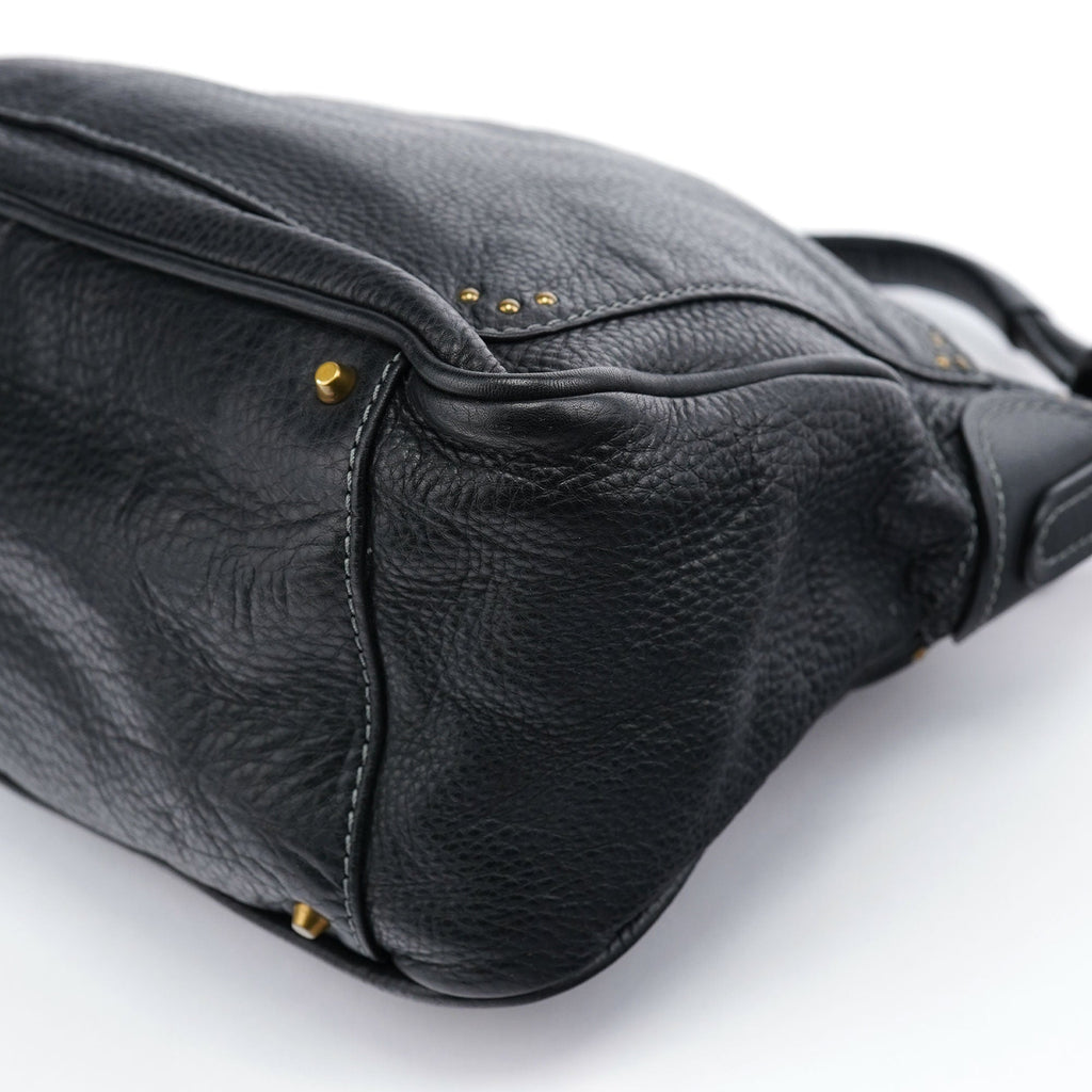 Black Leather Paddington Shoulder Bag