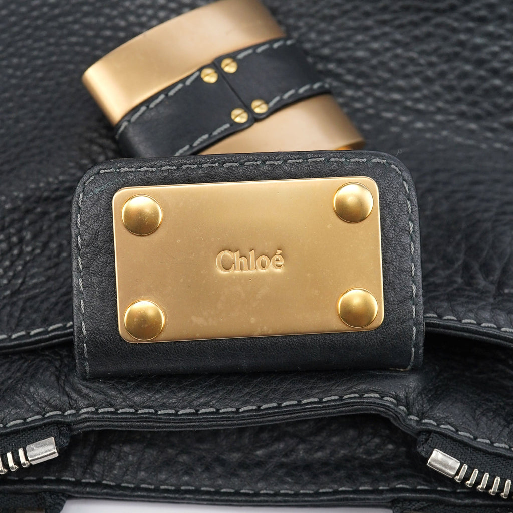 Black Leather Paddington Shoulder Bag