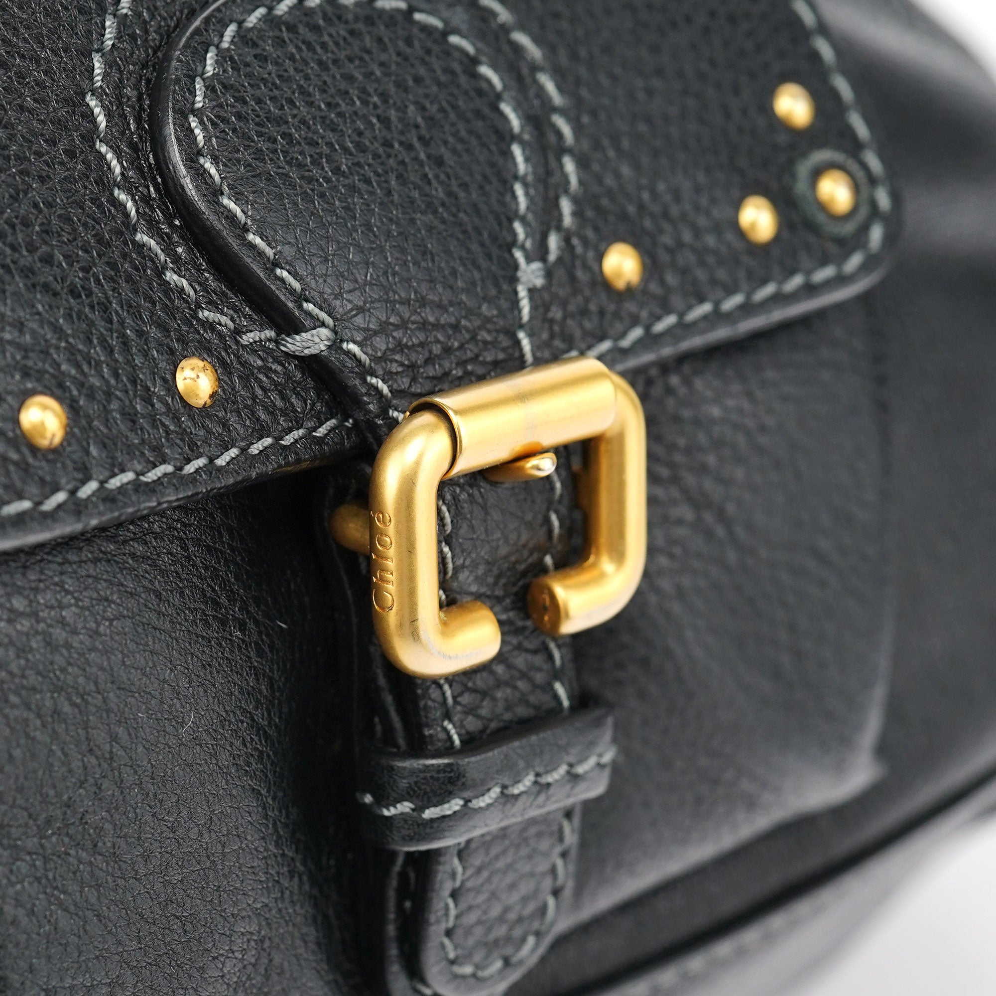 Black Leather Paddington Shoulder Bag