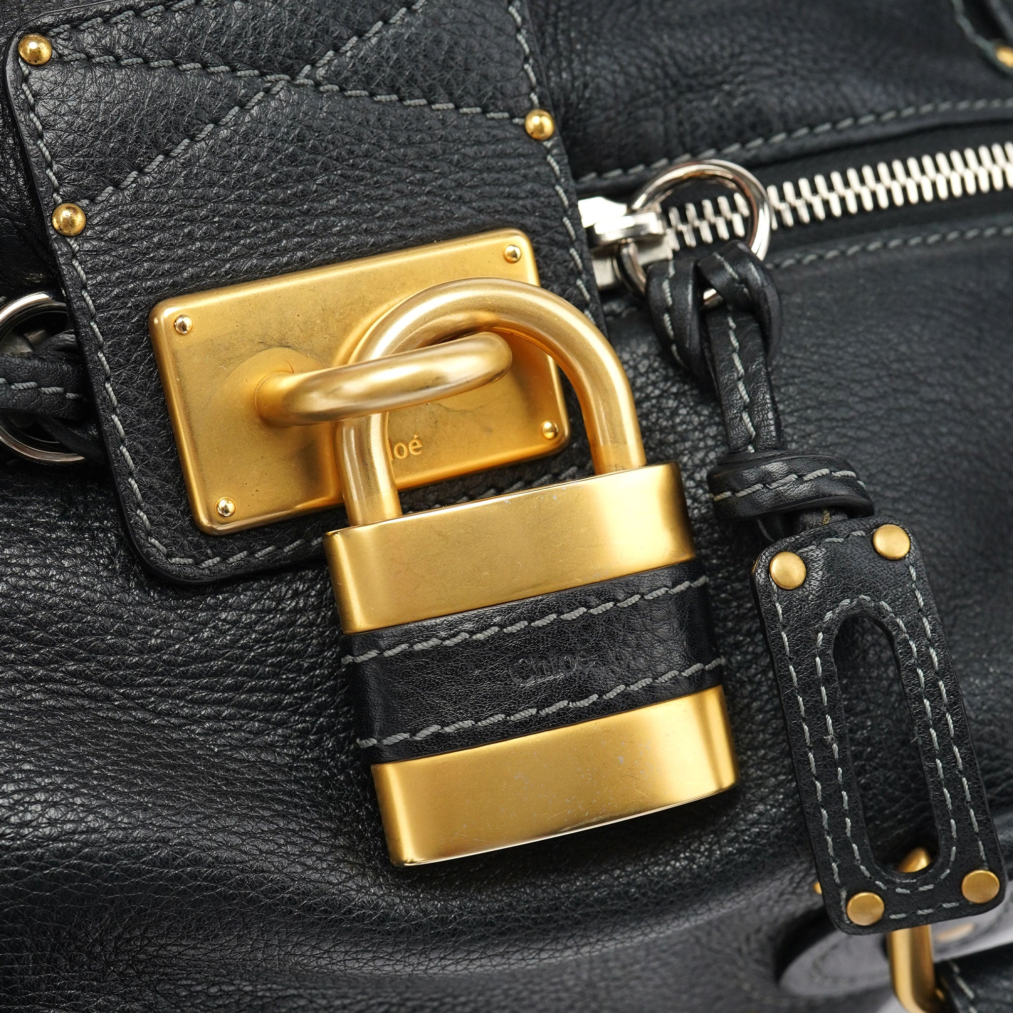 Black Leather Paddington Shoulder Bag