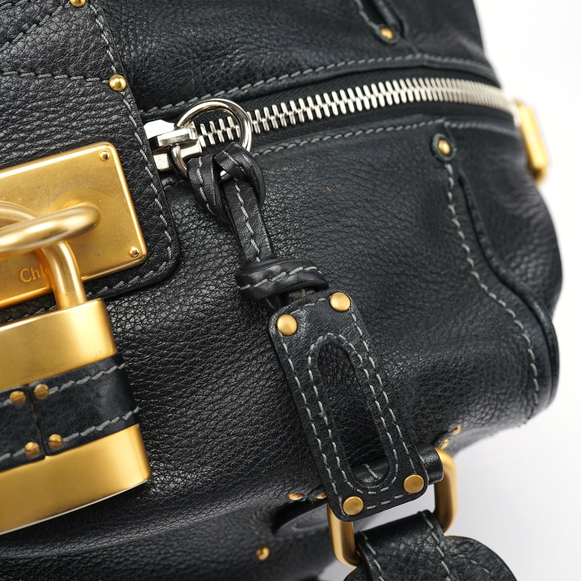Black Leather Paddington Shoulder Bag