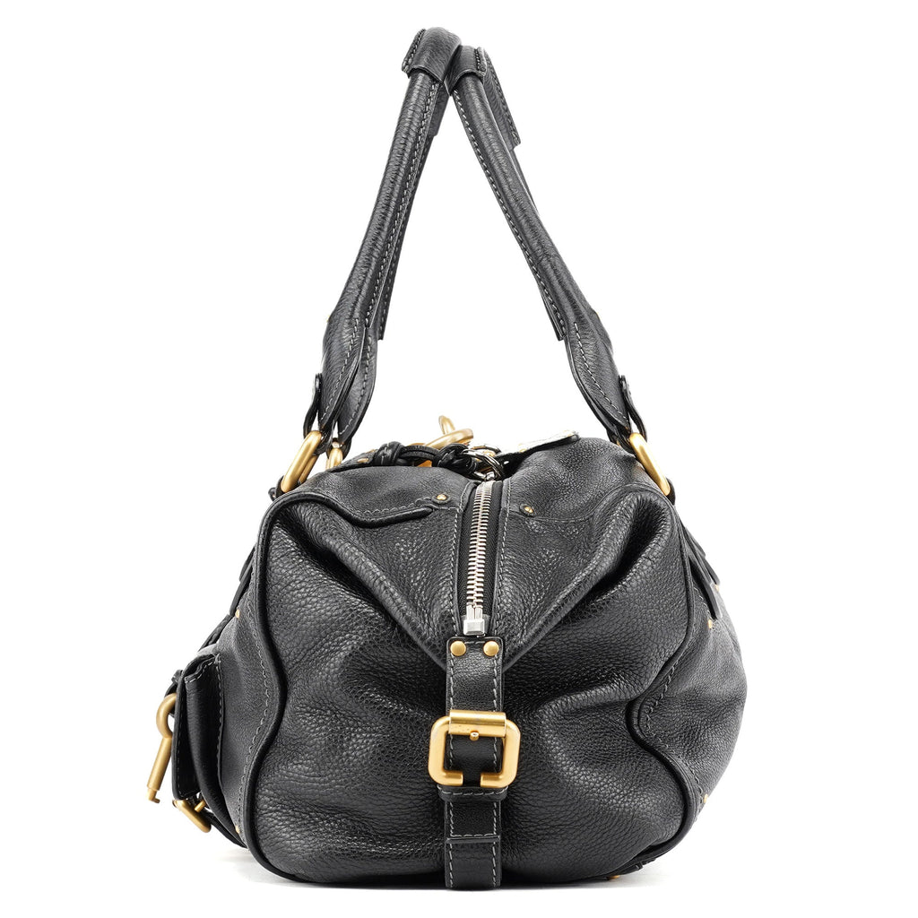 Black Leather Paddington Shoulder Bag