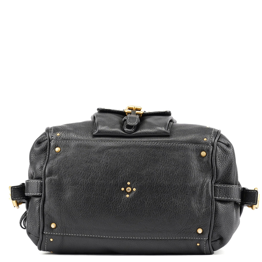 Black Leather Paddington Shoulder Bag