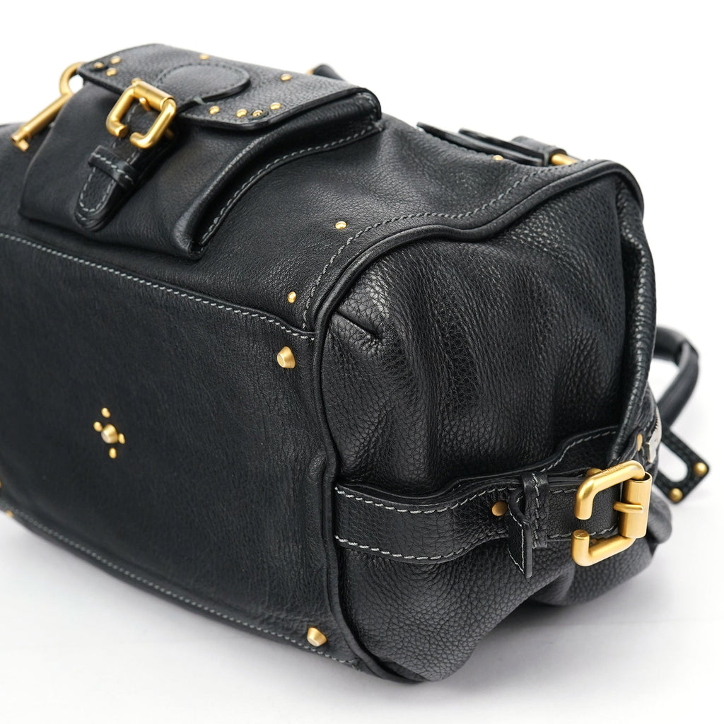 Black Leather Paddington Shoulder Bag