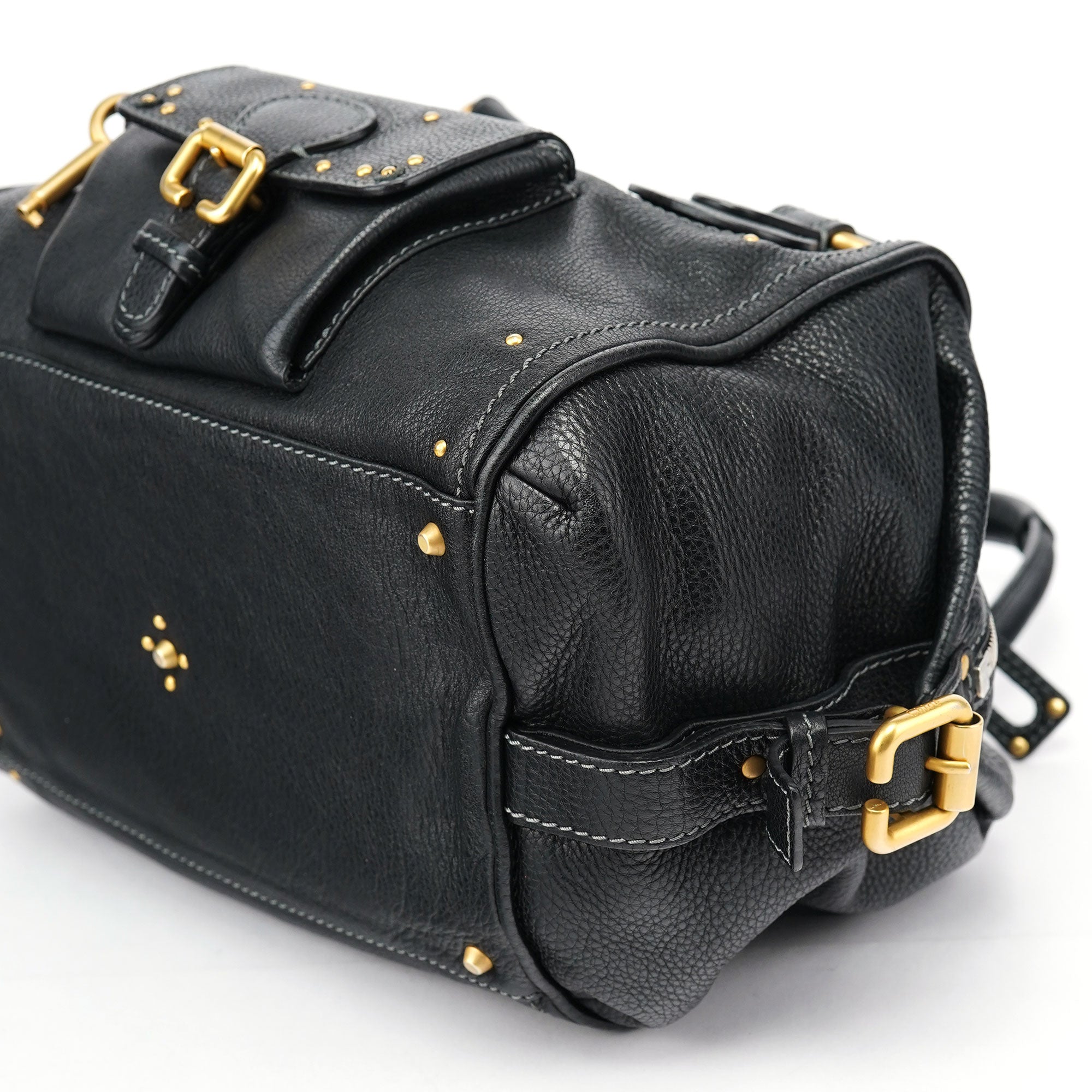 Black Leather Paddington Shoulder Bag