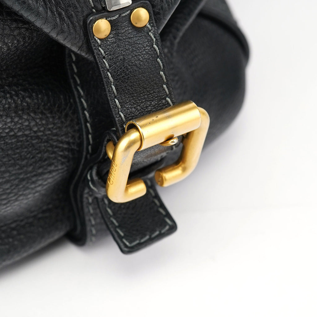 Black Leather Paddington Shoulder Bag
