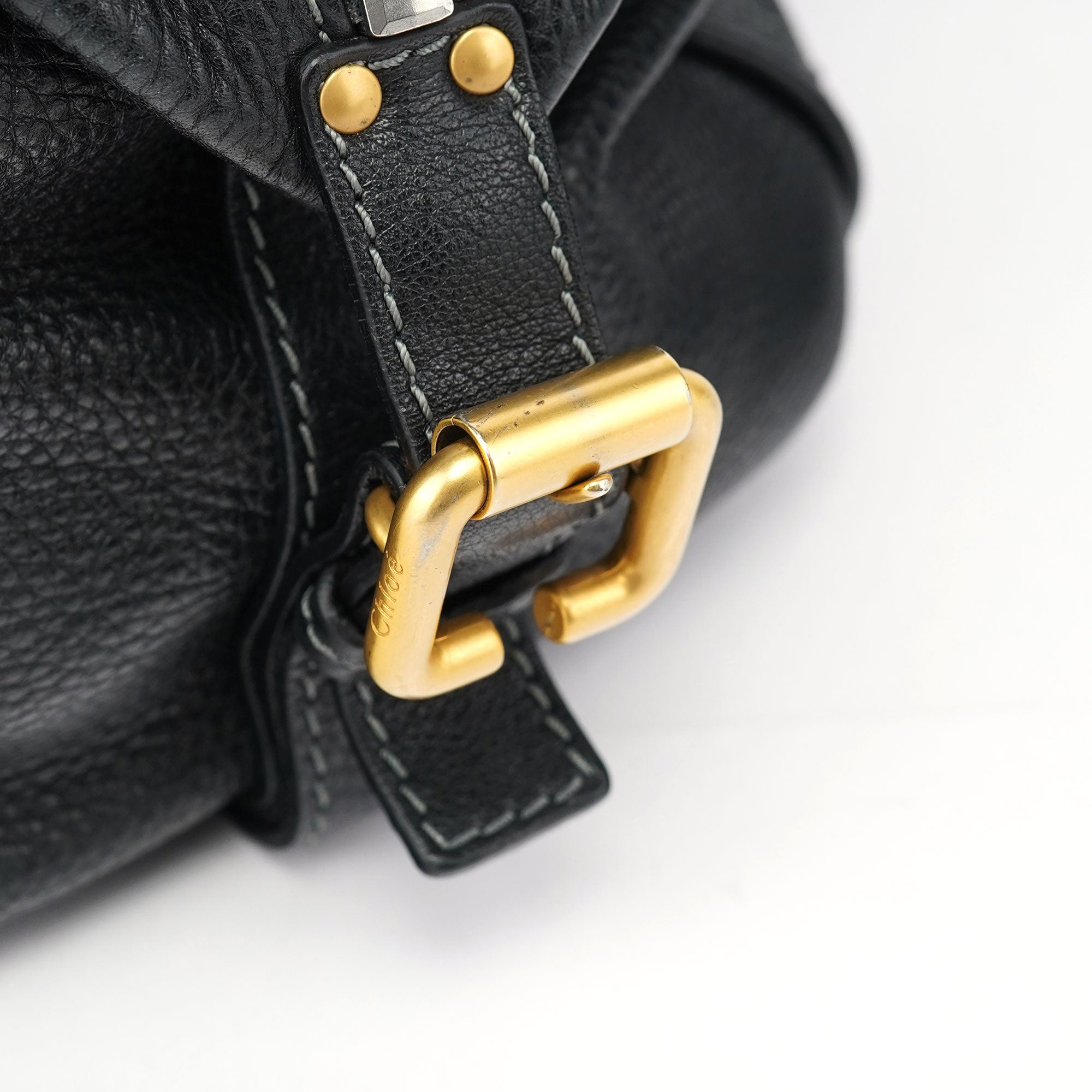 Black Leather Paddington Shoulder Bag