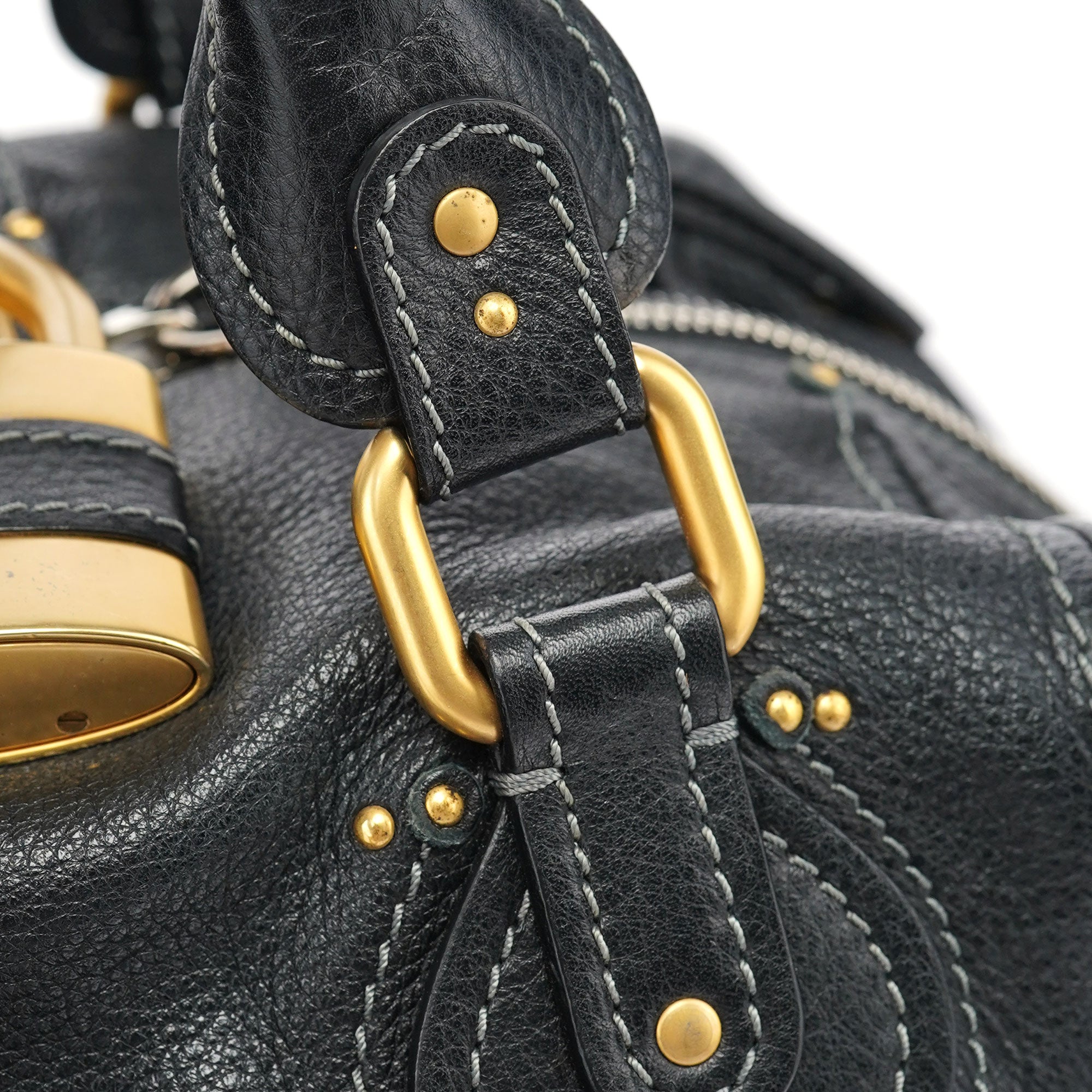 Black Leather Paddington Shoulder Bag