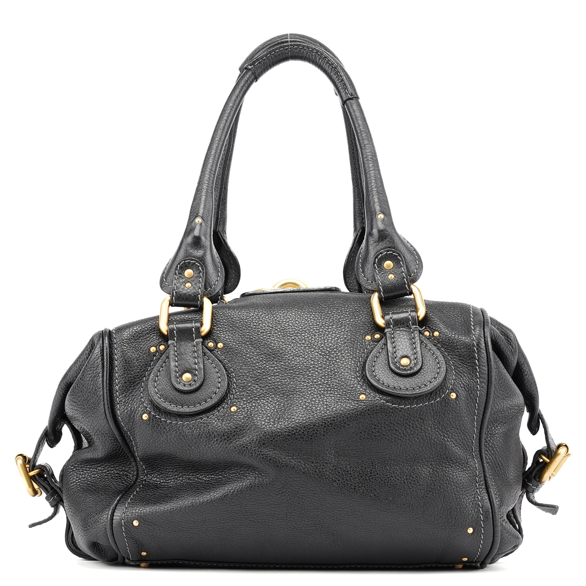 Black Leather Paddington Shoulder Bag