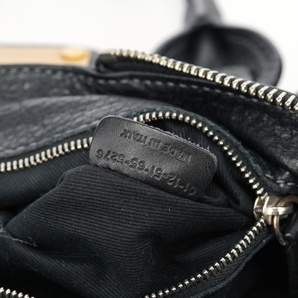 Black Leather Paddington Shoulder Bag
