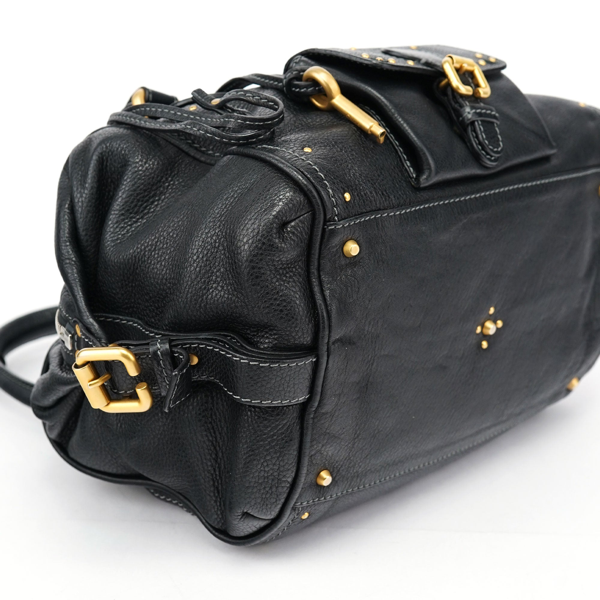Black Leather Paddington Shoulder Bag