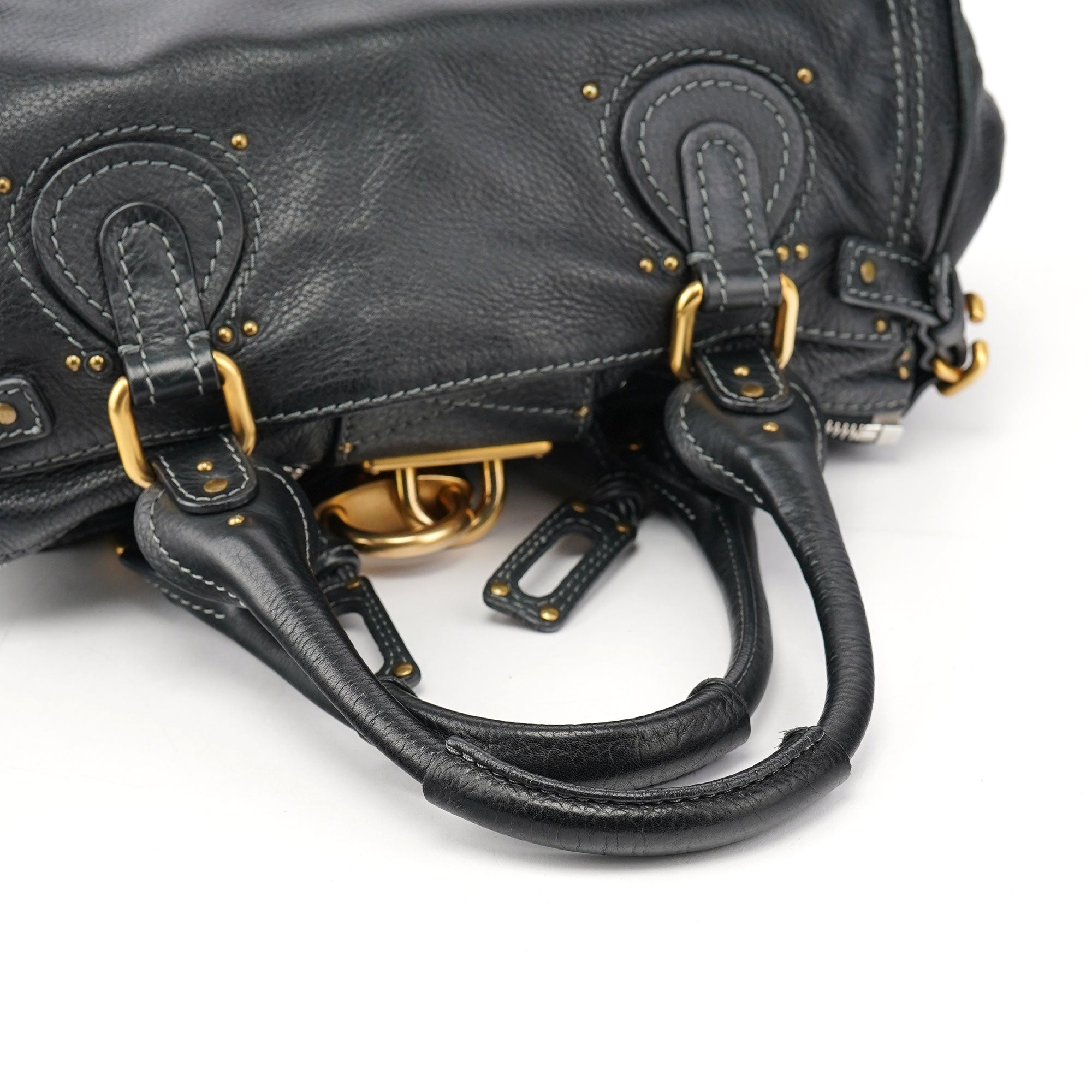 Black Leather Paddington Shoulder Bag
