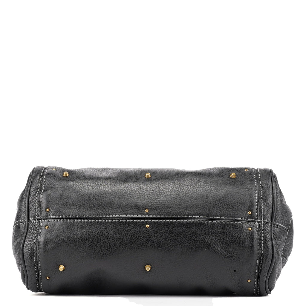 Black Leather Paddington Shoulder Bag