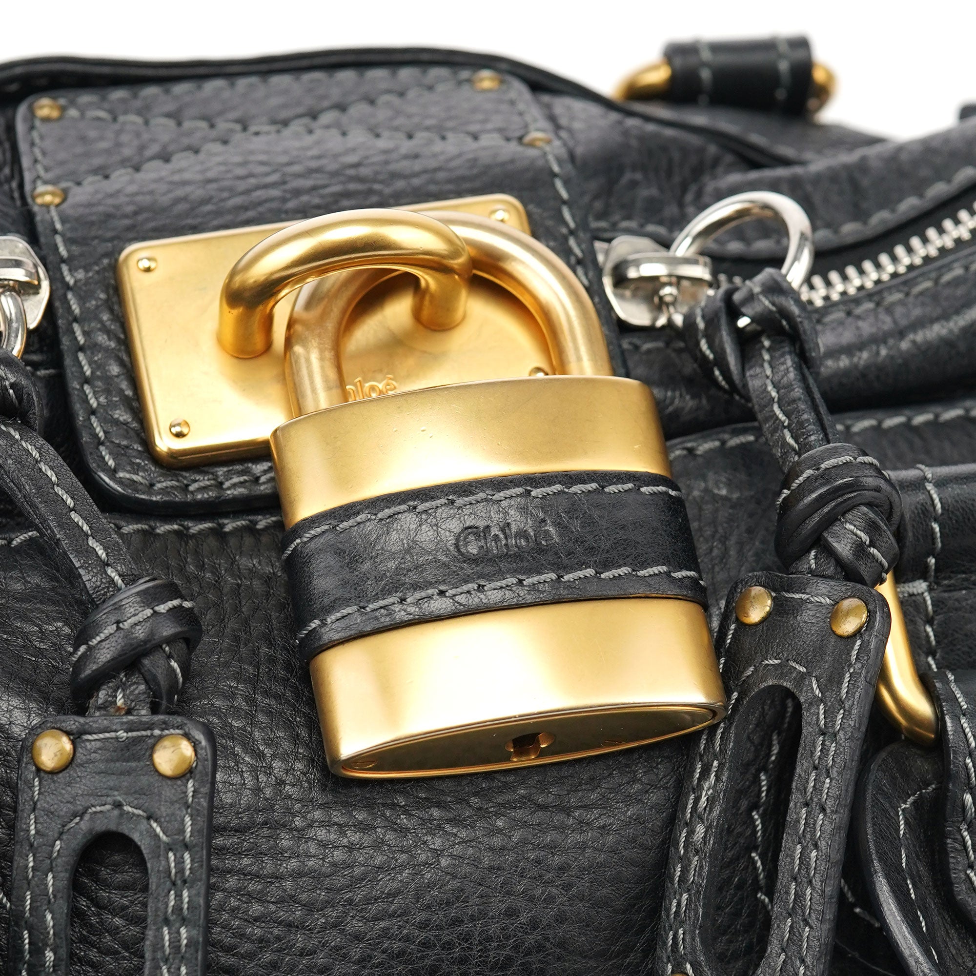 Black Leather Paddington Shoulder Bag