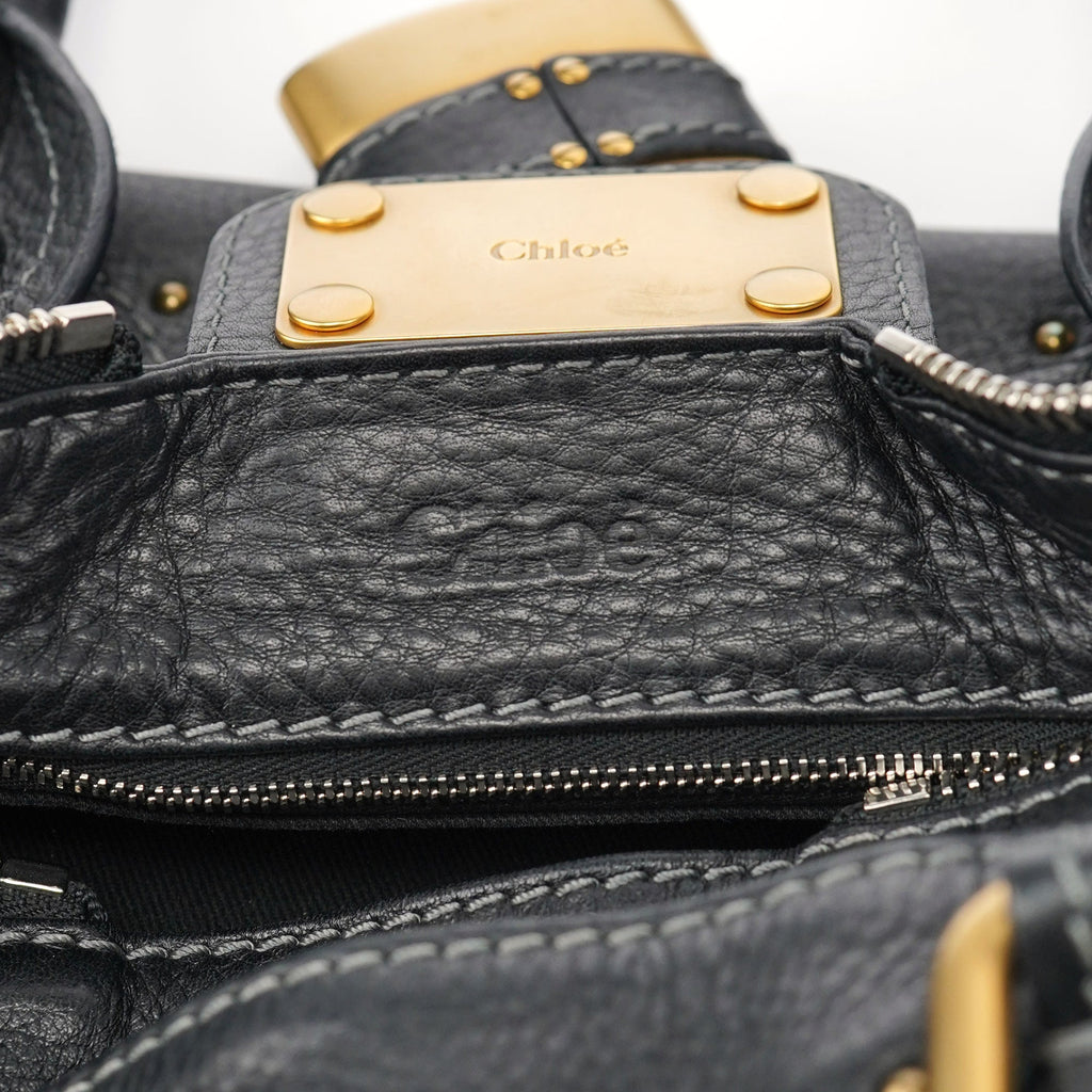 Black Leather Paddington Shoulder Bag