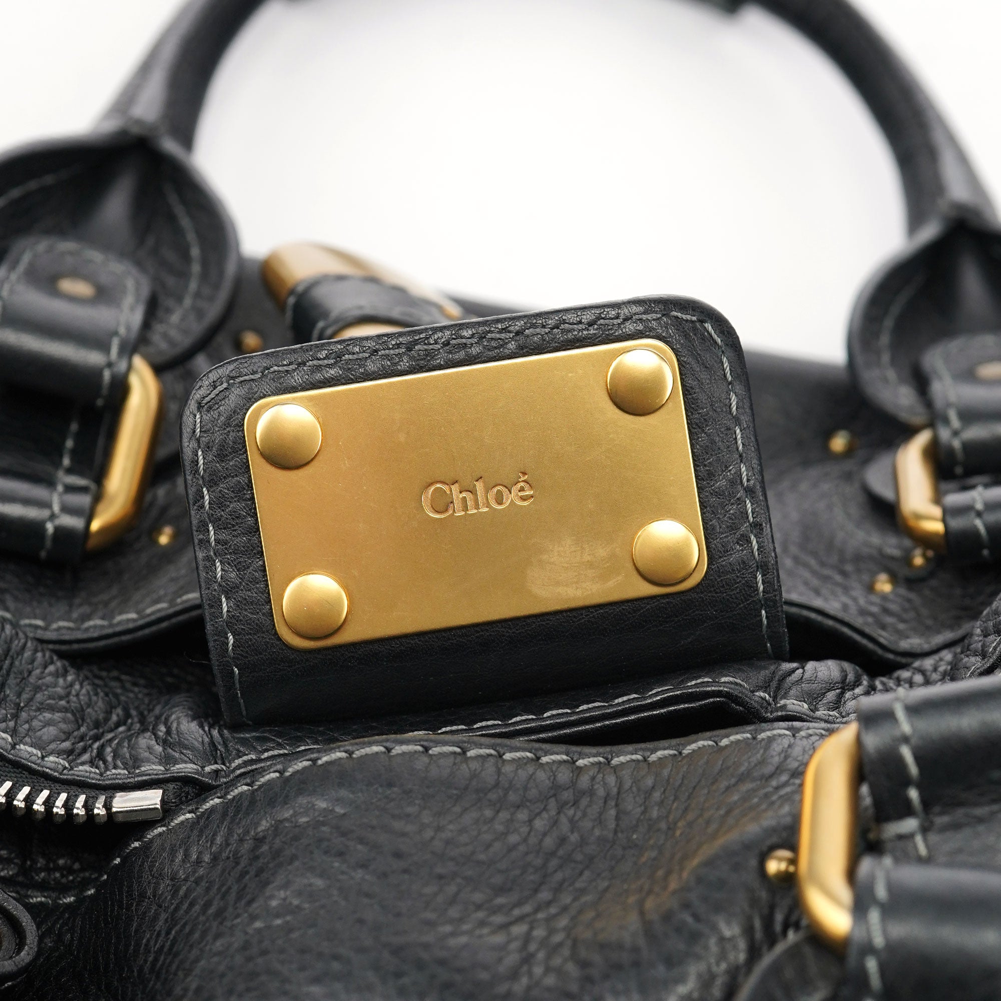 Black Leather Paddington Shoulder Bag