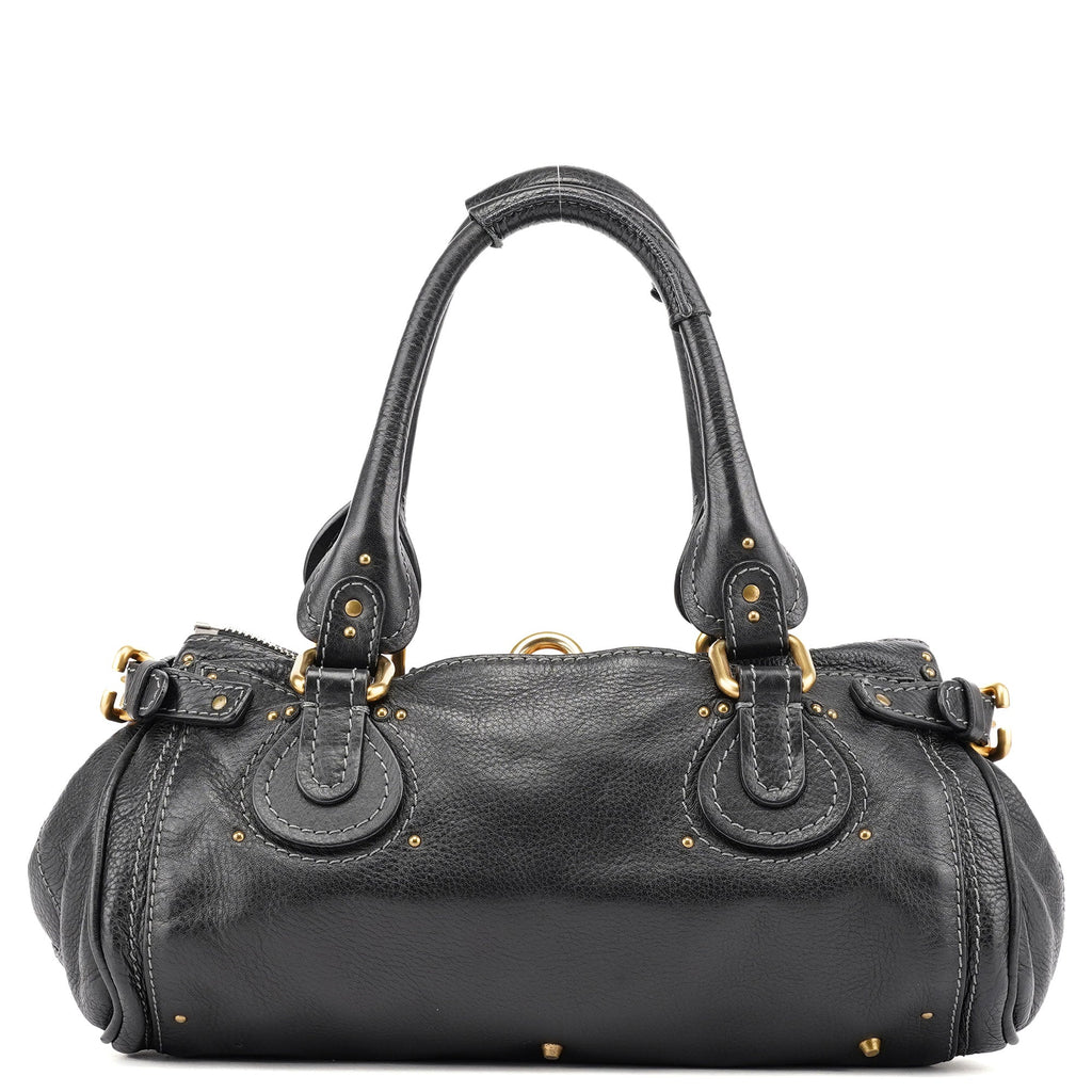 Black Leather Paddington Shoulder Bag