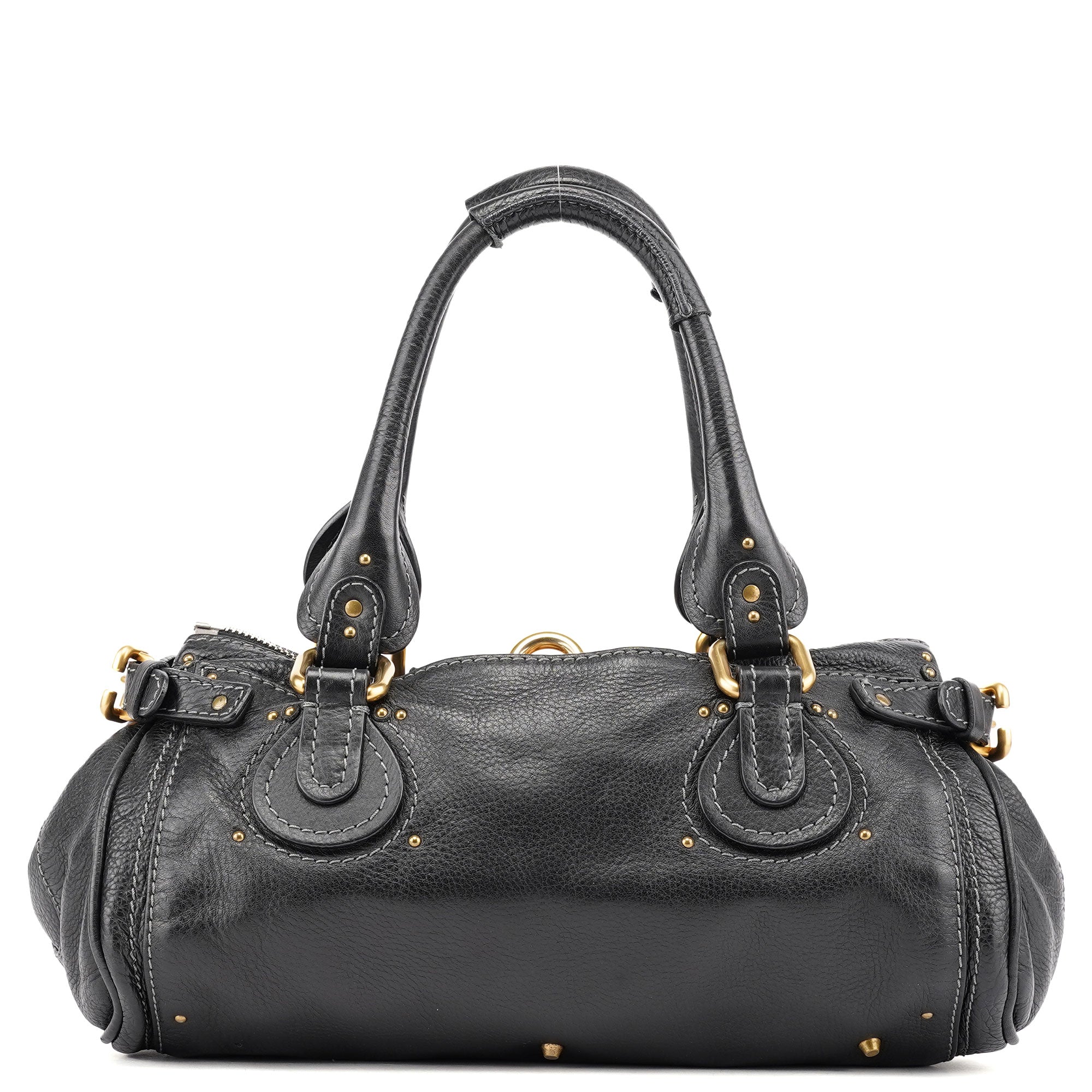Black Leather Paddington Shoulder Bag