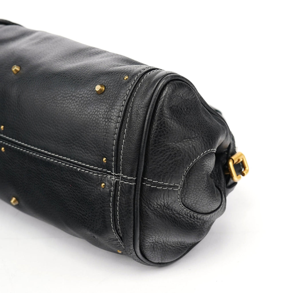 Black Leather Paddington Shoulder Bag