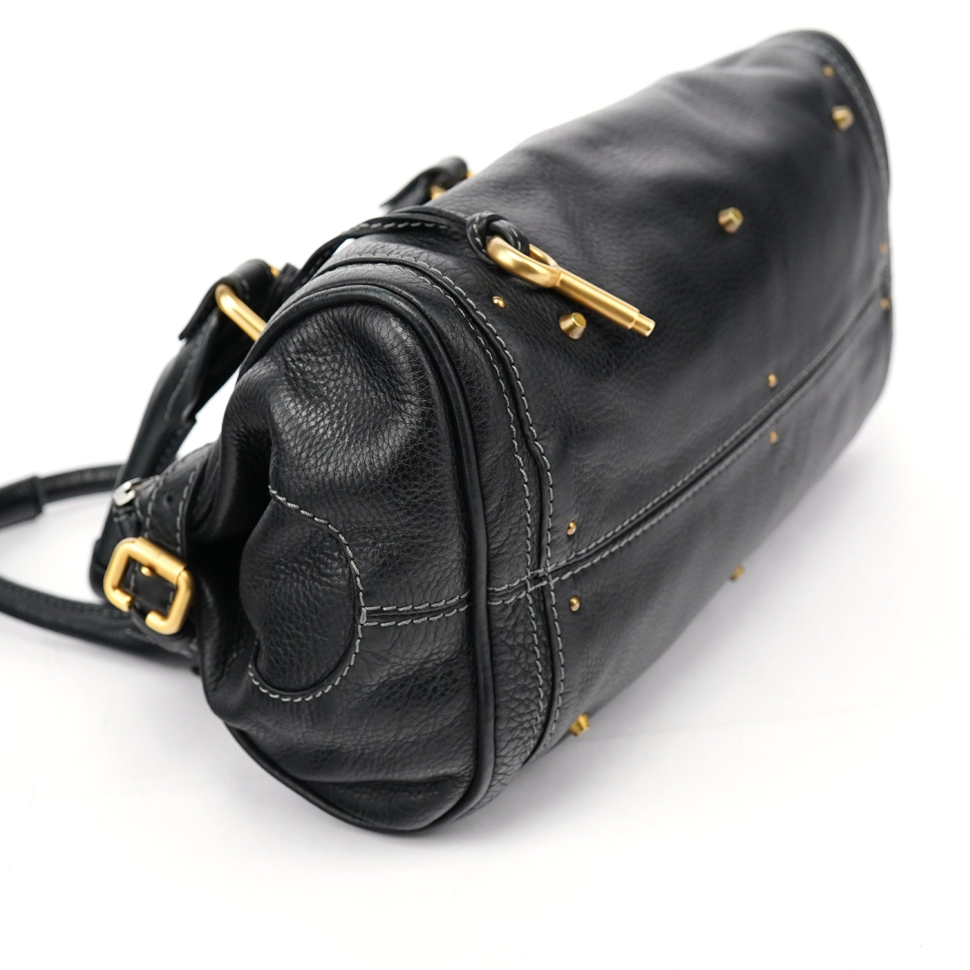 Black Leather Paddington Shoulder Bag