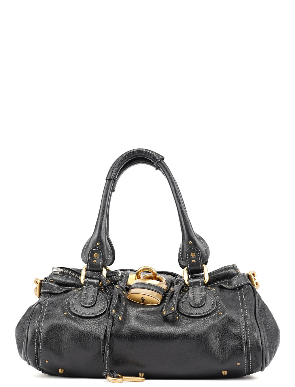 Black Leather Paddington Shoulder Bag