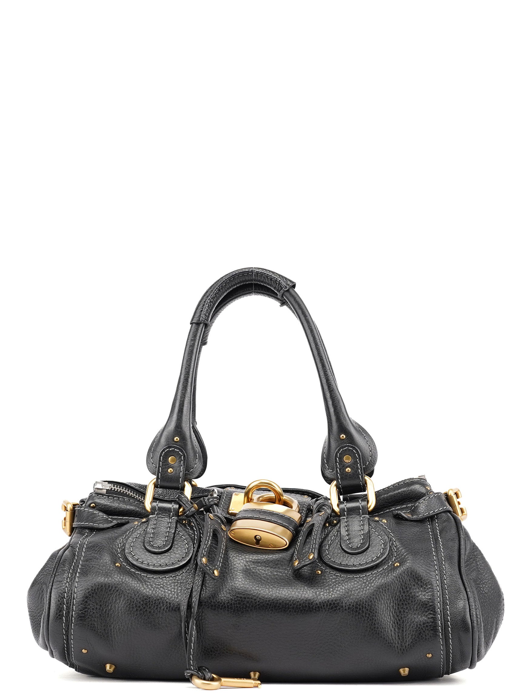 Black Leather Paddington Shoulder Bag