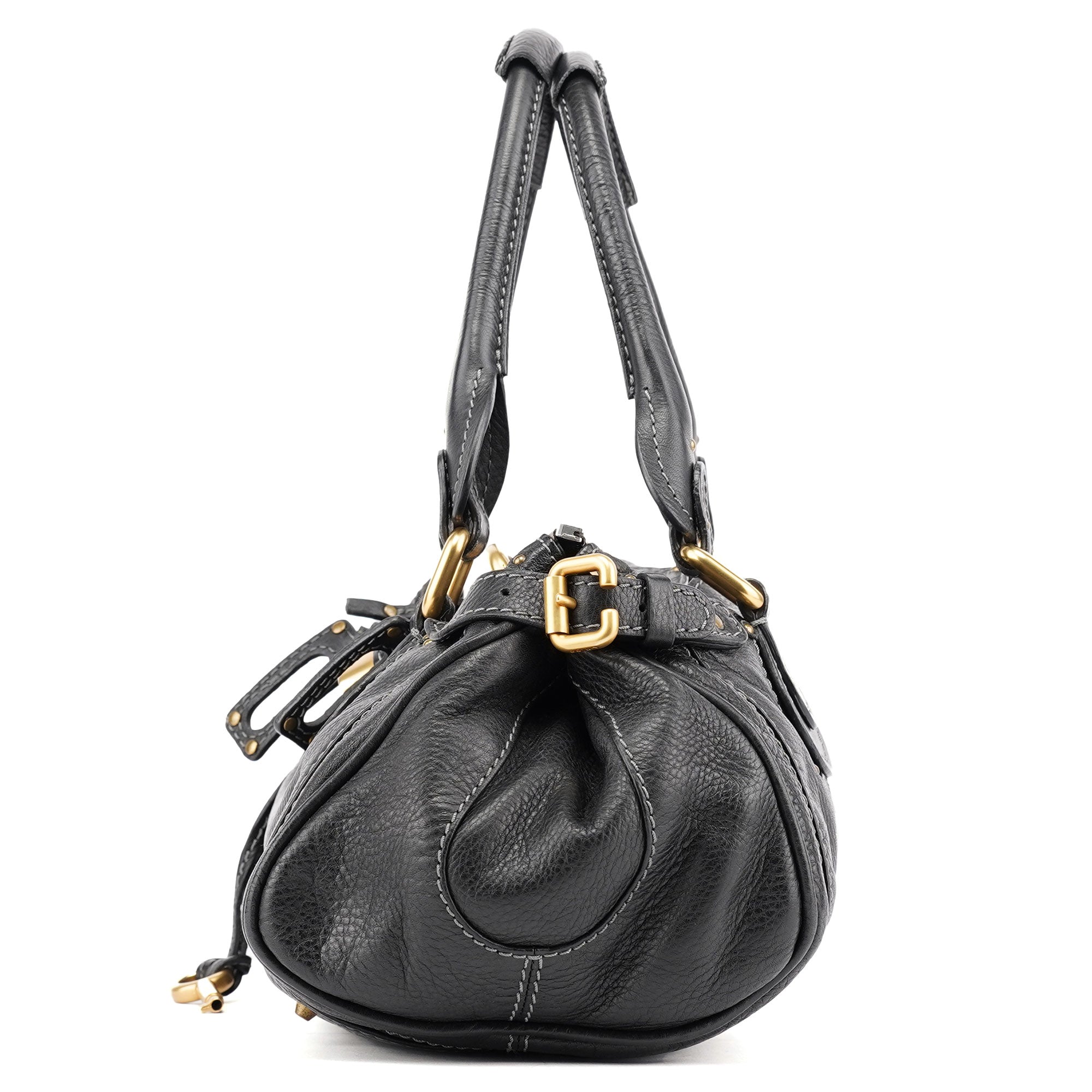 Black Leather Paddington Shoulder Bag