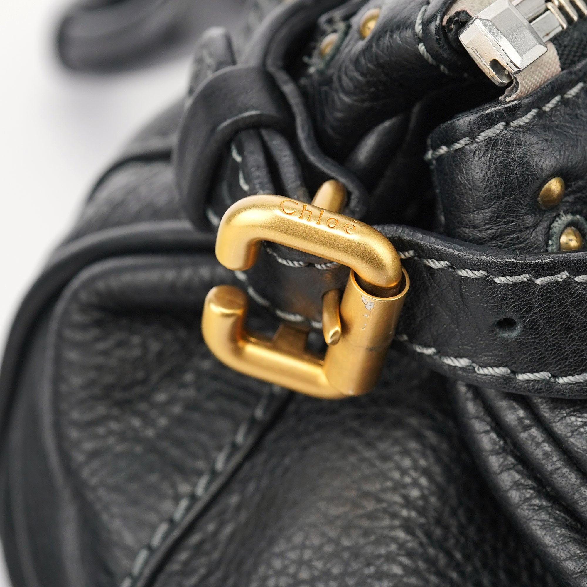 Black Leather Paddington Shoulder Bag