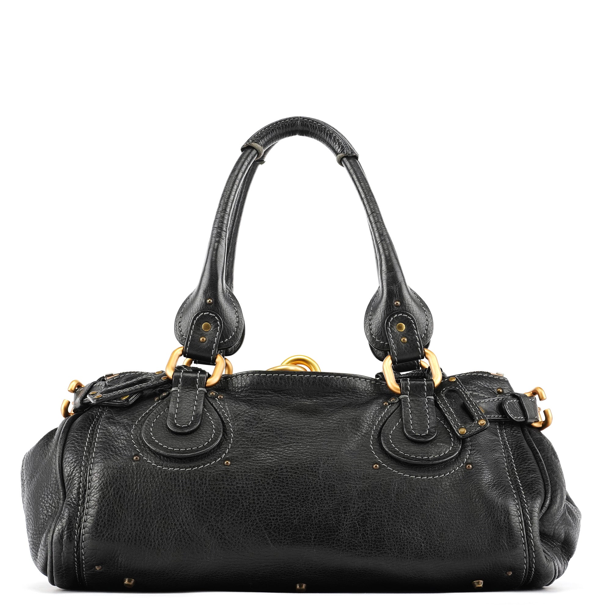 Black Leather Paddington Shoulder Bag