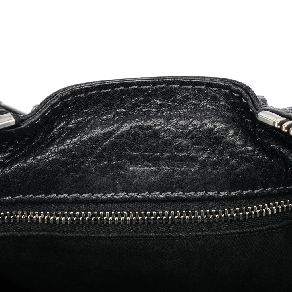 Black Leather Paddington Shoulder Bag