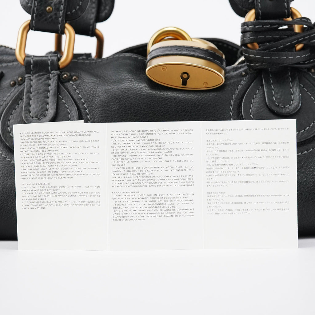 Black Leather Paddington Shoulder Bag