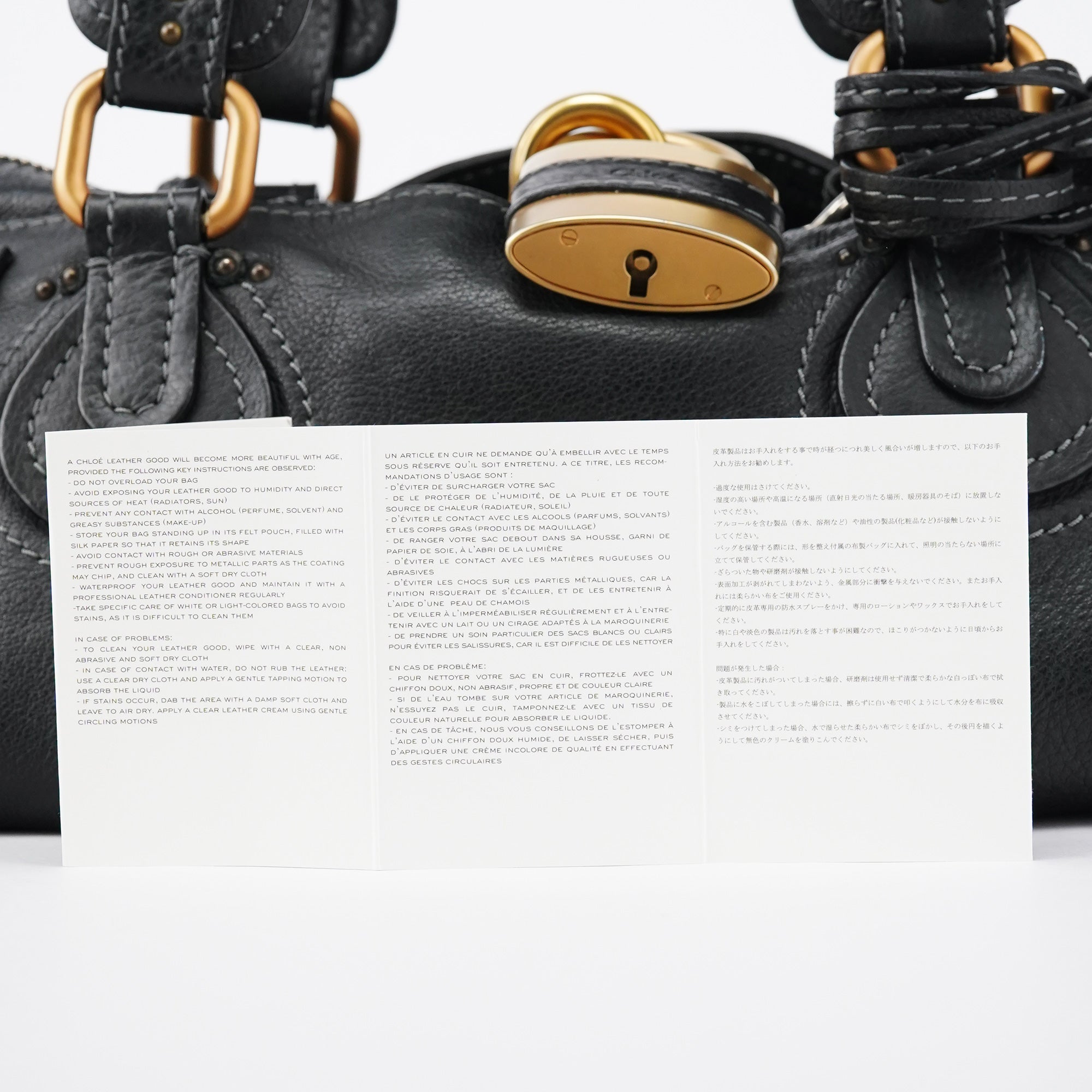 Black Leather Paddington Shoulder Bag
