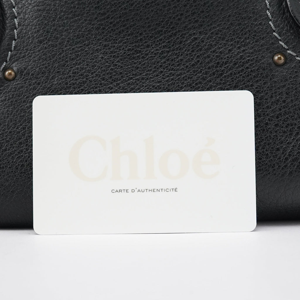 Black Leather Paddington Shoulder Bag