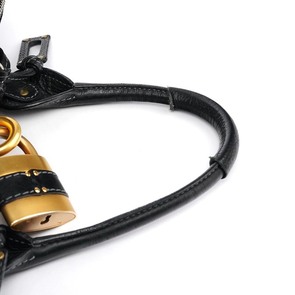 Black Leather Paddington Shoulder Bag