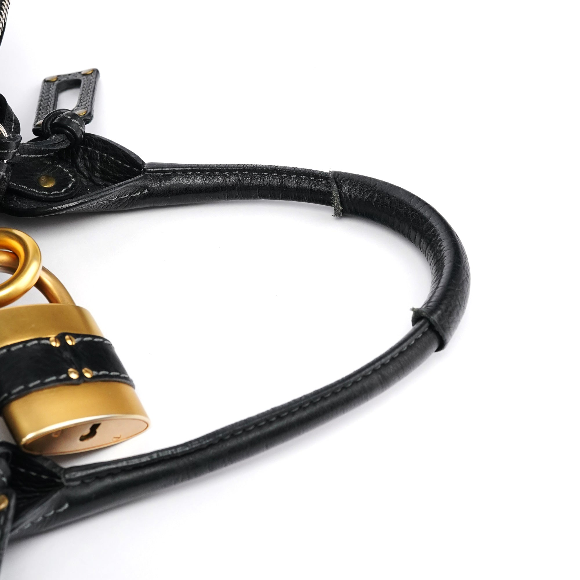 Black Leather Paddington Shoulder Bag