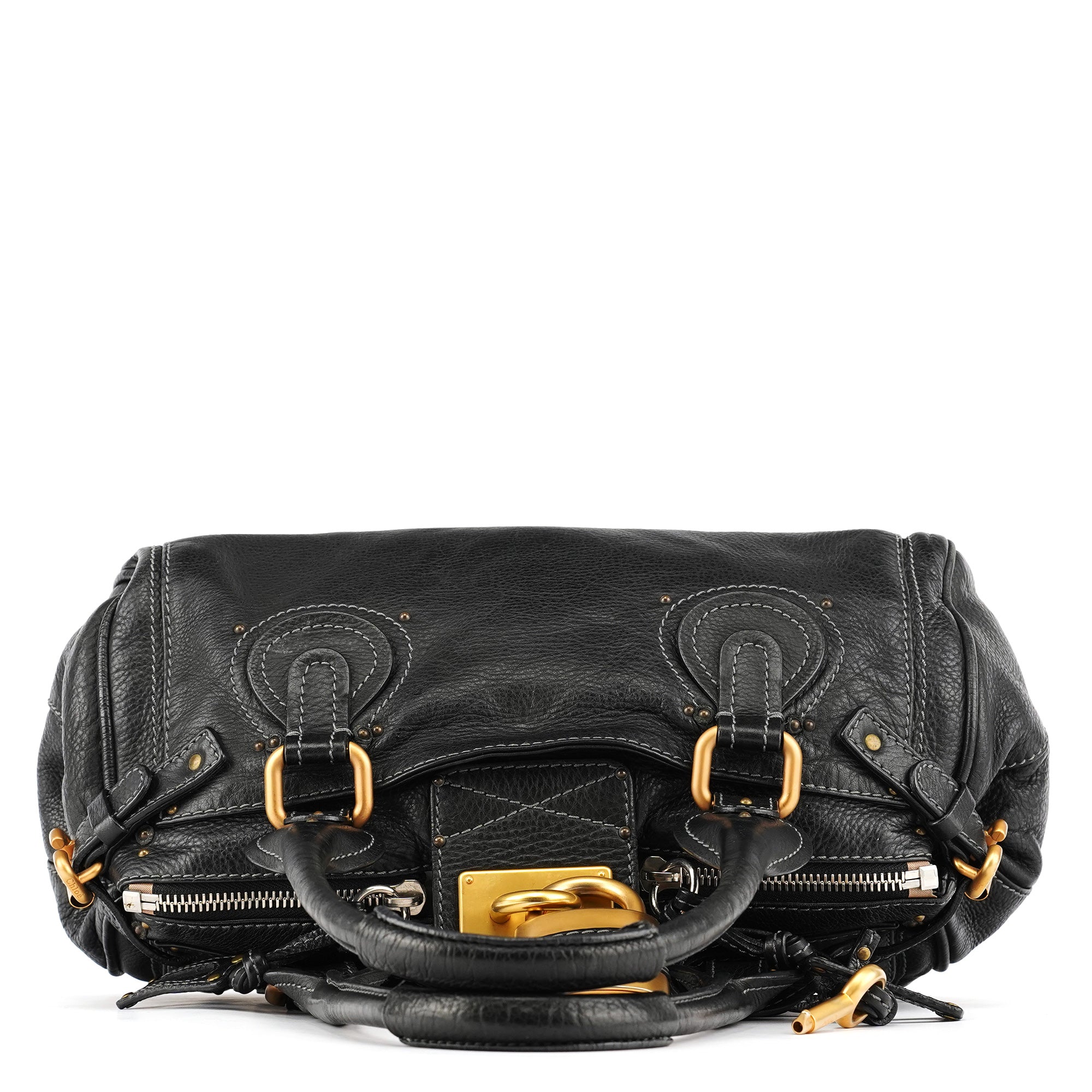 Black Leather Paddington Shoulder Bag