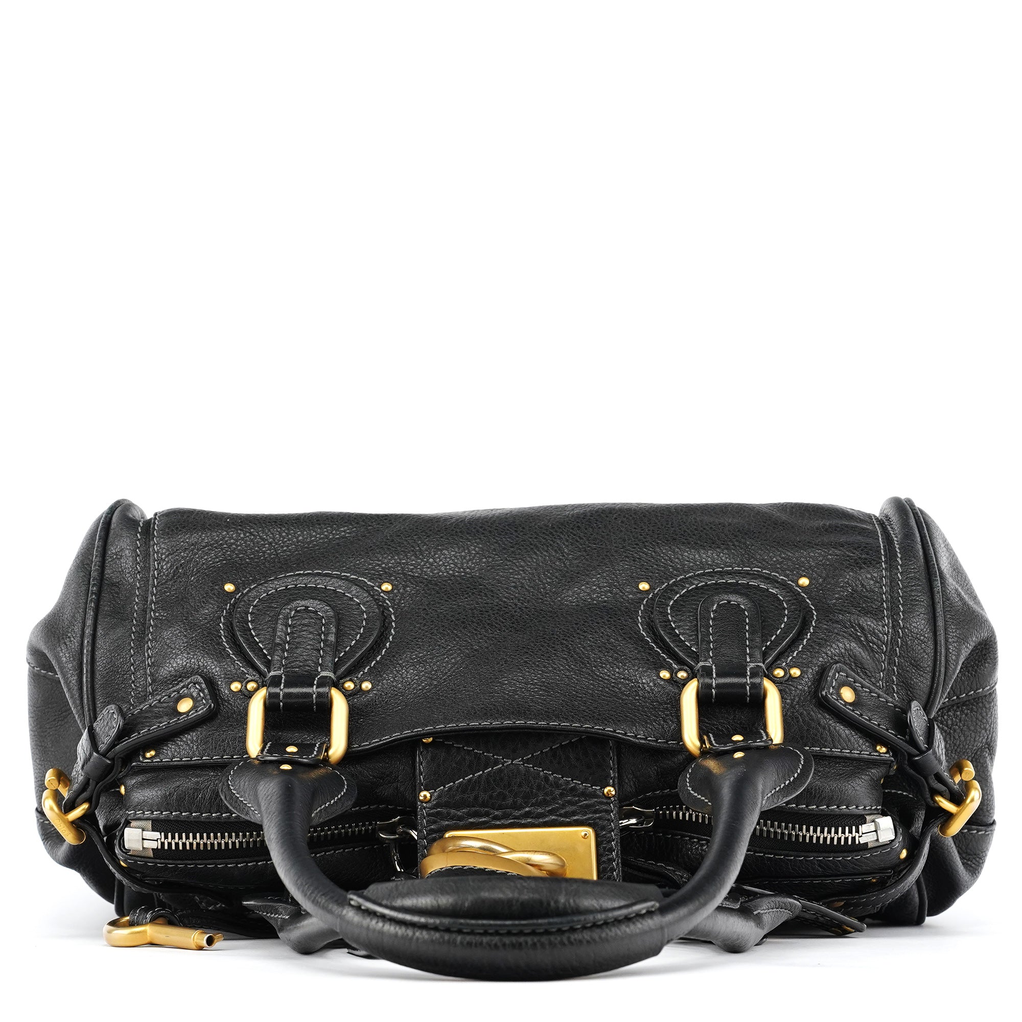Black Leather Paddington Shoulder Bag