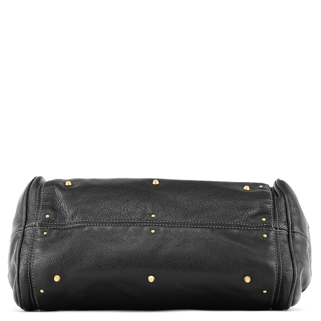 Black Leather Paddington Shoulder Bag