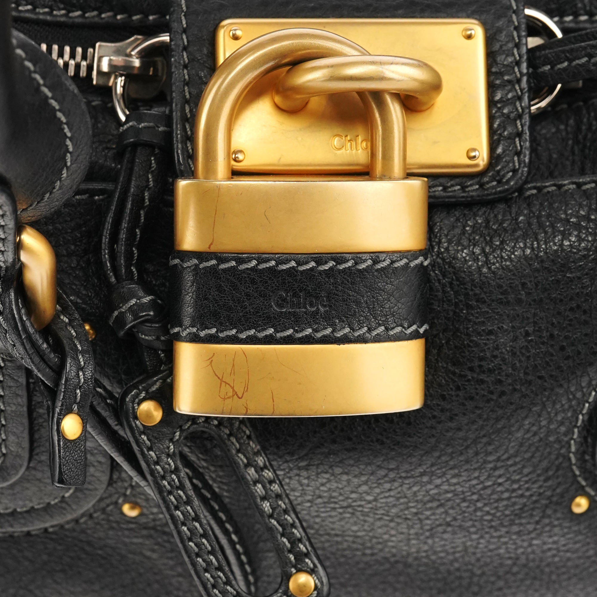 Black Leather Paddington Shoulder Bag