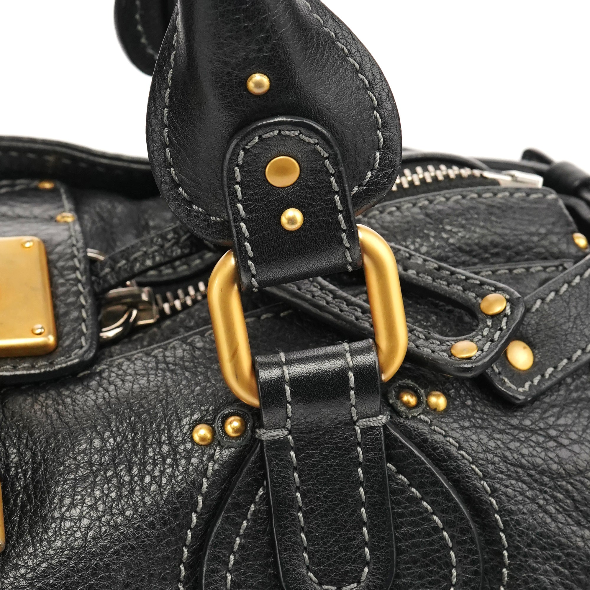 Black Leather Paddington Shoulder Bag