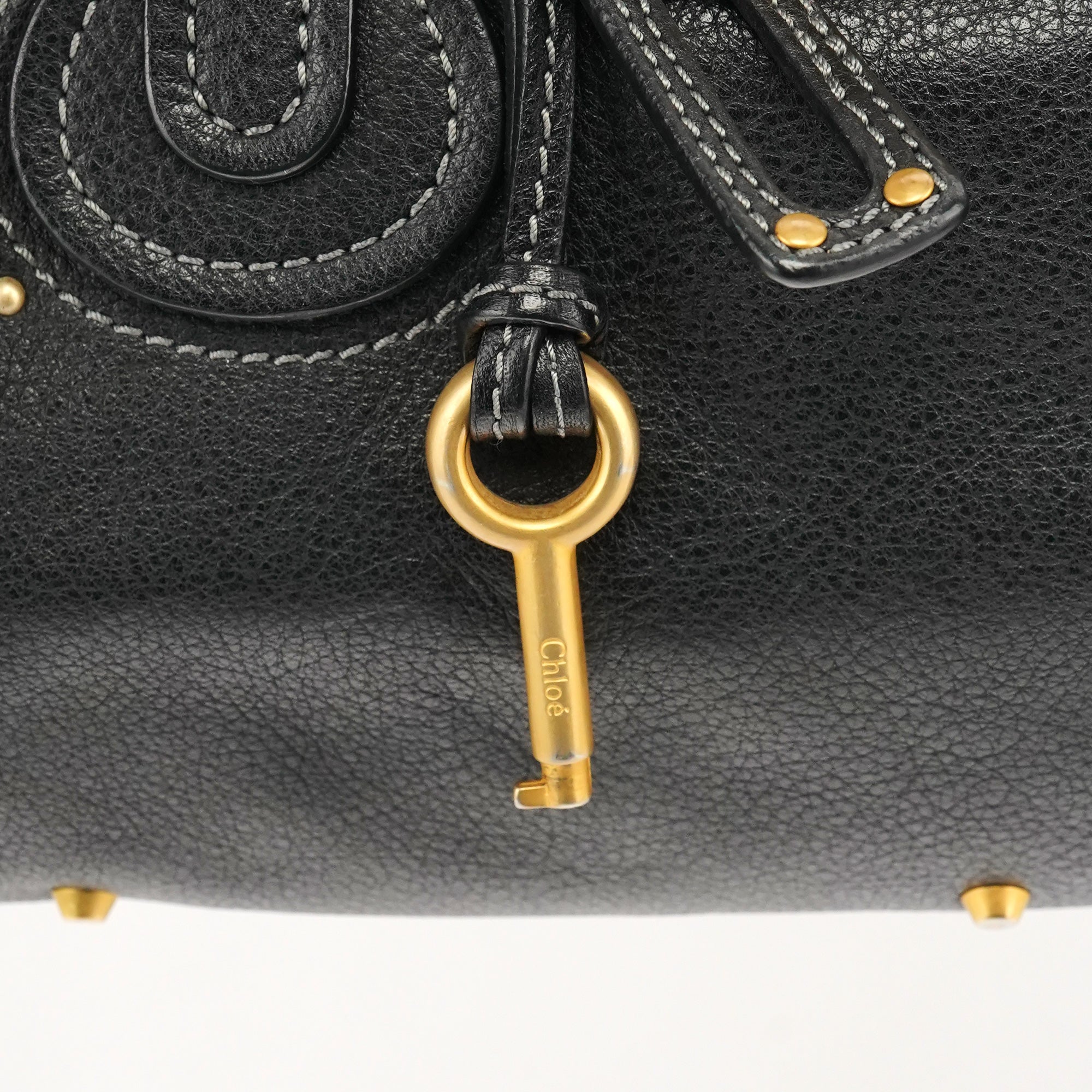 Black Leather Paddington Shoulder Bag