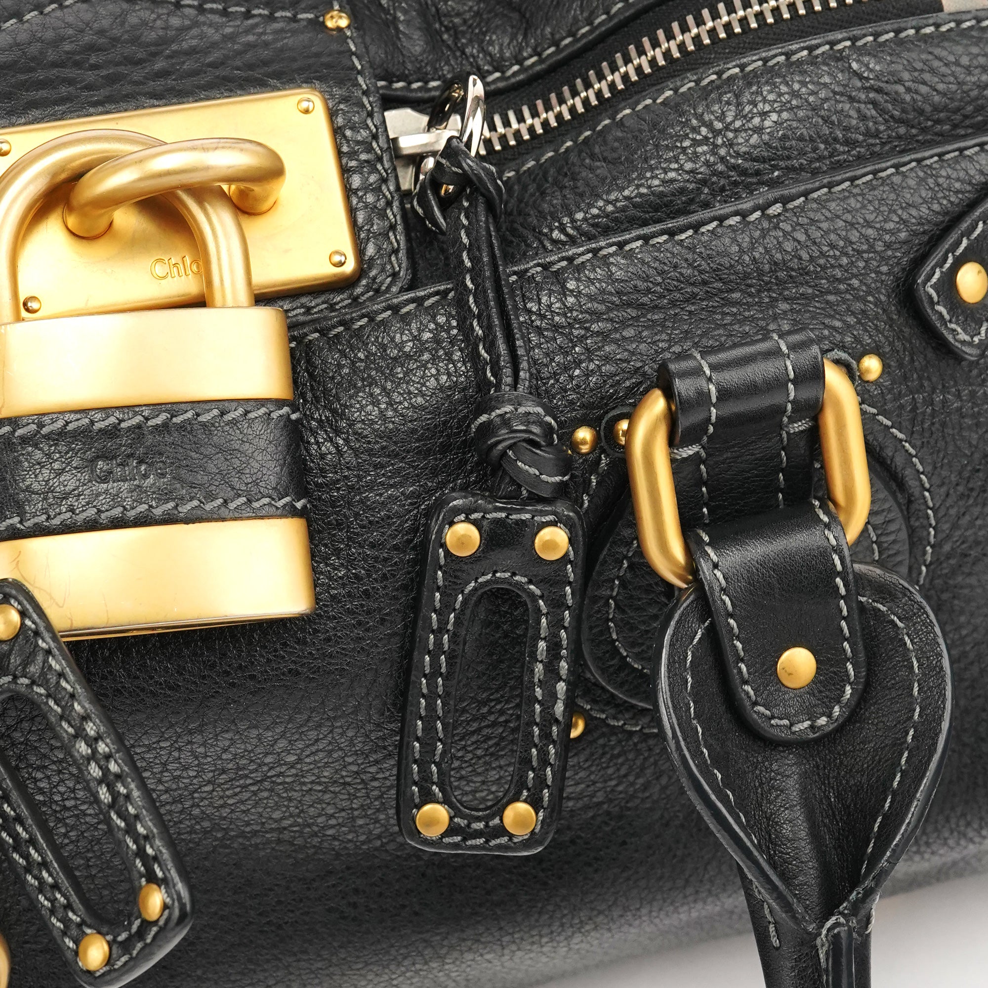 Black Leather Paddington Shoulder Bag